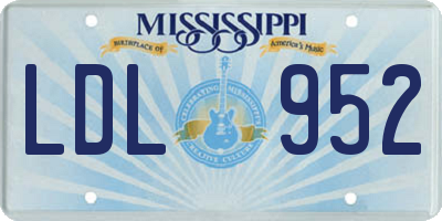 MS license plate LDL952