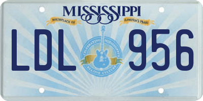 MS license plate LDL956