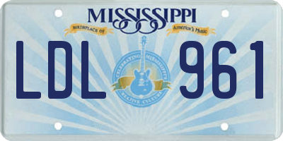 MS license plate LDL961