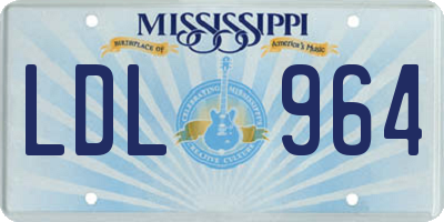 MS license plate LDL964