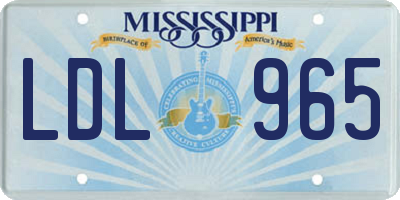 MS license plate LDL965