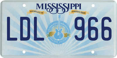 MS license plate LDL966
