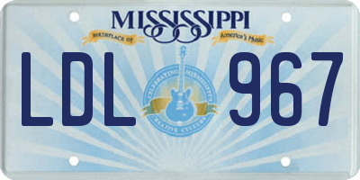 MS license plate LDL967