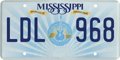 MS license plate LDL968