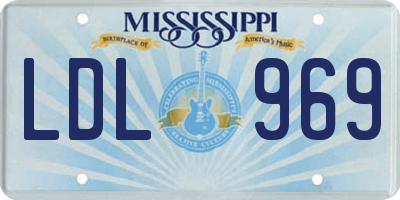 MS license plate LDL969