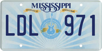 MS license plate LDL971