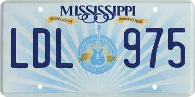MS license plate LDL975