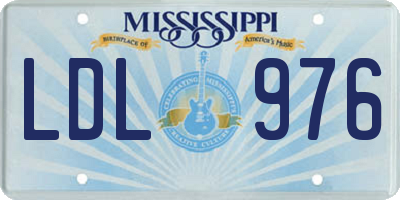 MS license plate LDL976