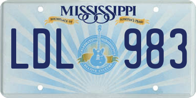 MS license plate LDL983