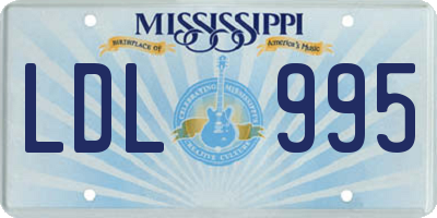 MS license plate LDL995