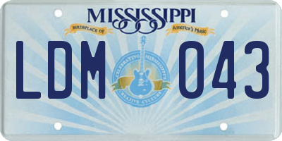 MS license plate LDM043