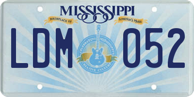 MS license plate LDM052