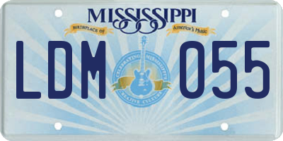 MS license plate LDM055