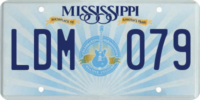 MS license plate LDM079