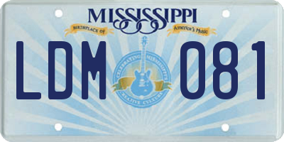 MS license plate LDM081