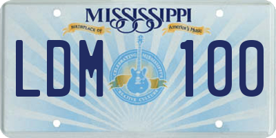 MS license plate LDM100