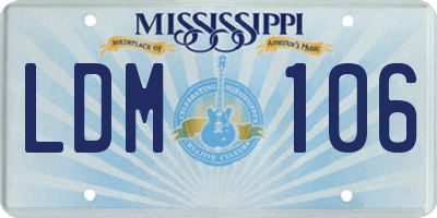 MS license plate LDM106