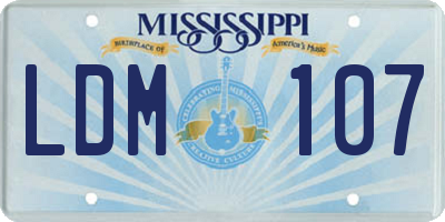 MS license plate LDM107