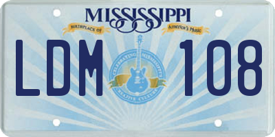 MS license plate LDM108