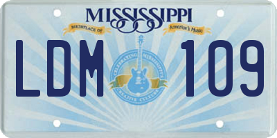 MS license plate LDM109