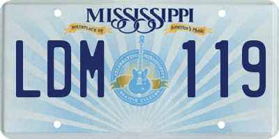MS license plate LDM119