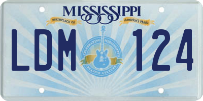 MS license plate LDM124