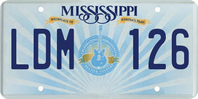 MS license plate LDM126