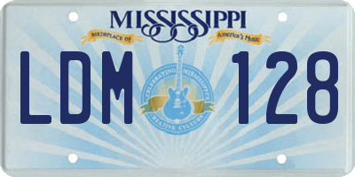 MS license plate LDM128