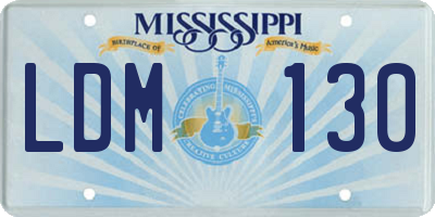 MS license plate LDM130