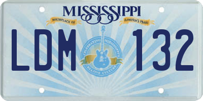 MS license plate LDM132