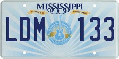 MS license plate LDM133