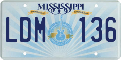 MS license plate LDM136