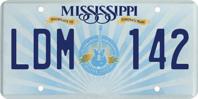 MS license plate LDM142