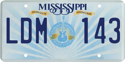 MS license plate LDM143