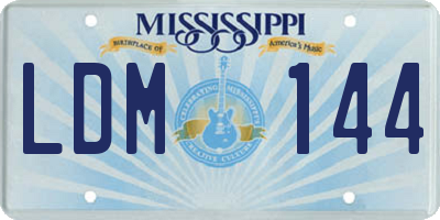 MS license plate LDM144