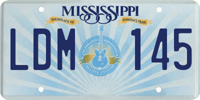 MS license plate LDM145