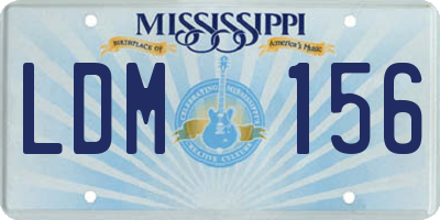 MS license plate LDM156