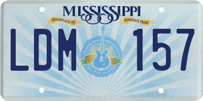 MS license plate LDM157