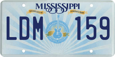MS license plate LDM159