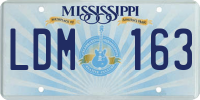MS license plate LDM163