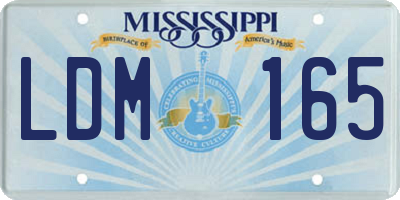 MS license plate LDM165