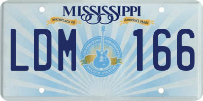 MS license plate LDM166