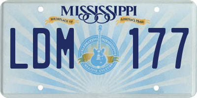 MS license plate LDM177