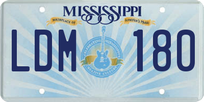 MS license plate LDM180
