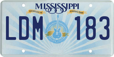 MS license plate LDM183
