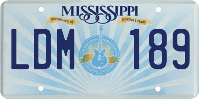 MS license plate LDM189