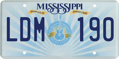 MS license plate LDM190
