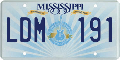 MS license plate LDM191