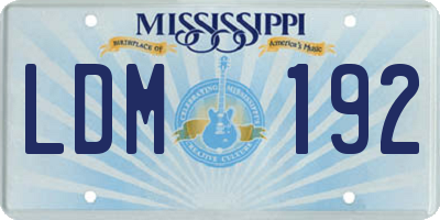MS license plate LDM192