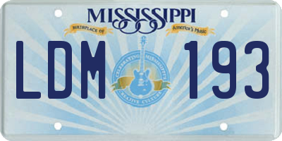 MS license plate LDM193